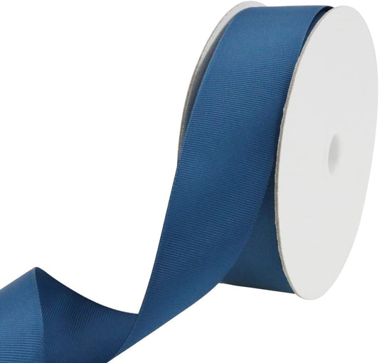 One Roll 50 Yards Soild Navy Blue Grosgrain Ribbon 1 1/2 inch Flower Bouquets Ribbons-1.5 inch Thick Gift Wrapping Ribbon-DIY Crafts Bow Hair Headband Accessories Ribbons #365(38mm)