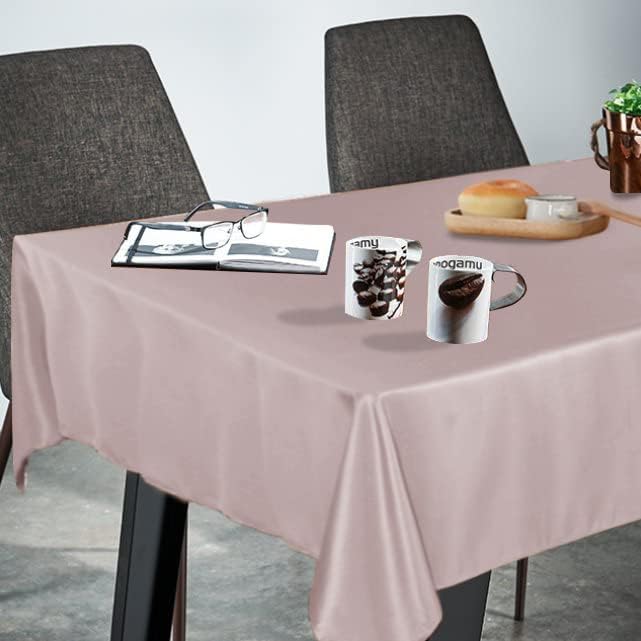 Fitable Rectangle Tablecloth Stain and Wrinkle Resistant Washable Polyester Table Cloth for Buffet Parties and Camping (60x120 inch, Blush)