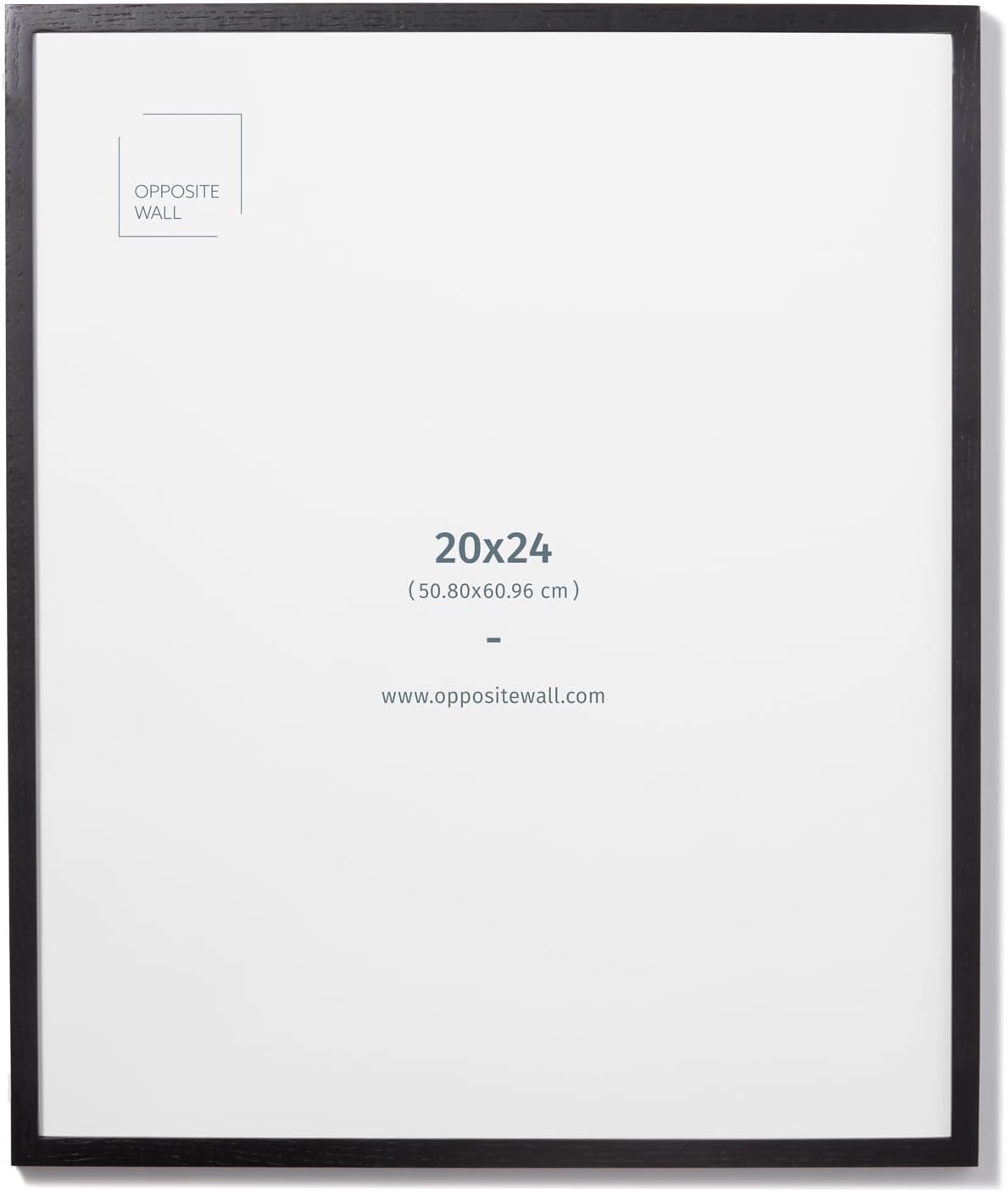 Opposite Wall - 20x24 in - Black Solid Oak Wood Picture Frame - Lightweight, Versatile & Shatterproof - Wall Hanging Poster or Photo Frame - Wall Decor for Office, Gallery & Home