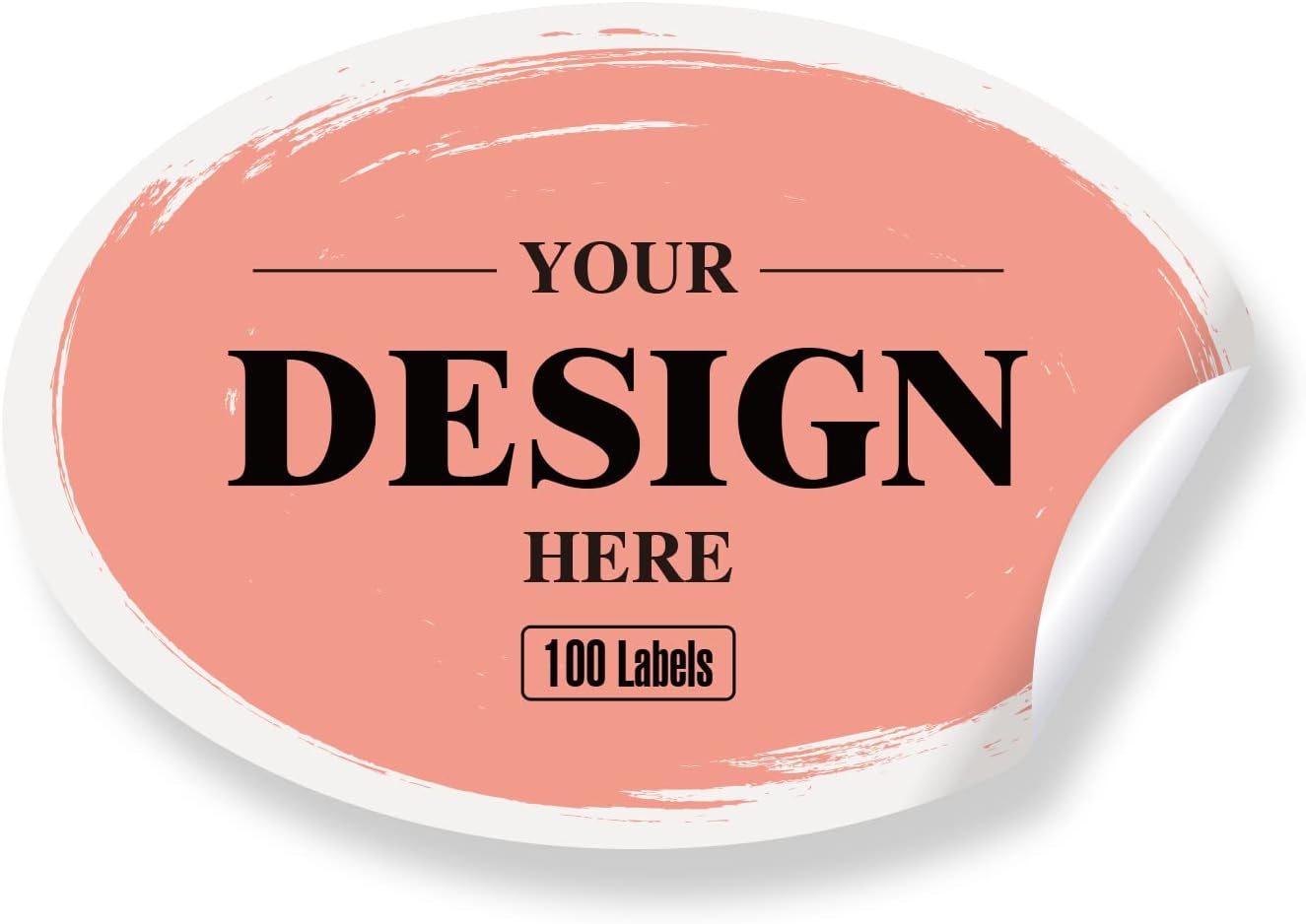 Custom Stickers Personalized Labels - Customized Stickers with Any Design Image Logo Text,Custom Thank You Label Stickers,Custom Stickers for Business Logo,100 Labels (Oval,4"x2")