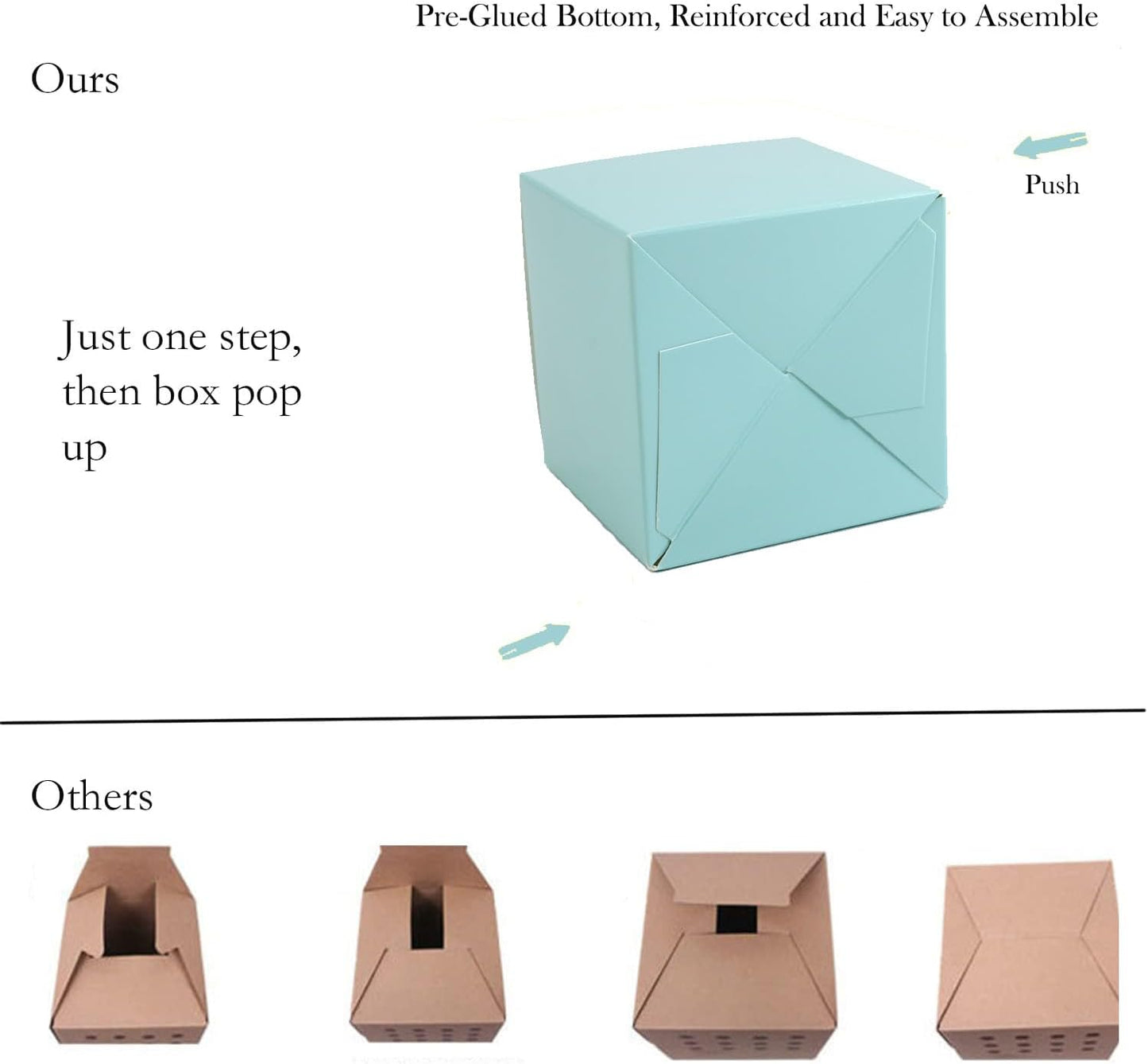 Oletx 25 Pcs Blue Paper Gift Boxes, Small Candy Boxes Bulk, 3x3x3 inch Gift Box with Lids, Goodie Treat Boxes for Party Favors, Birthday Gifts, Wedding Gifts