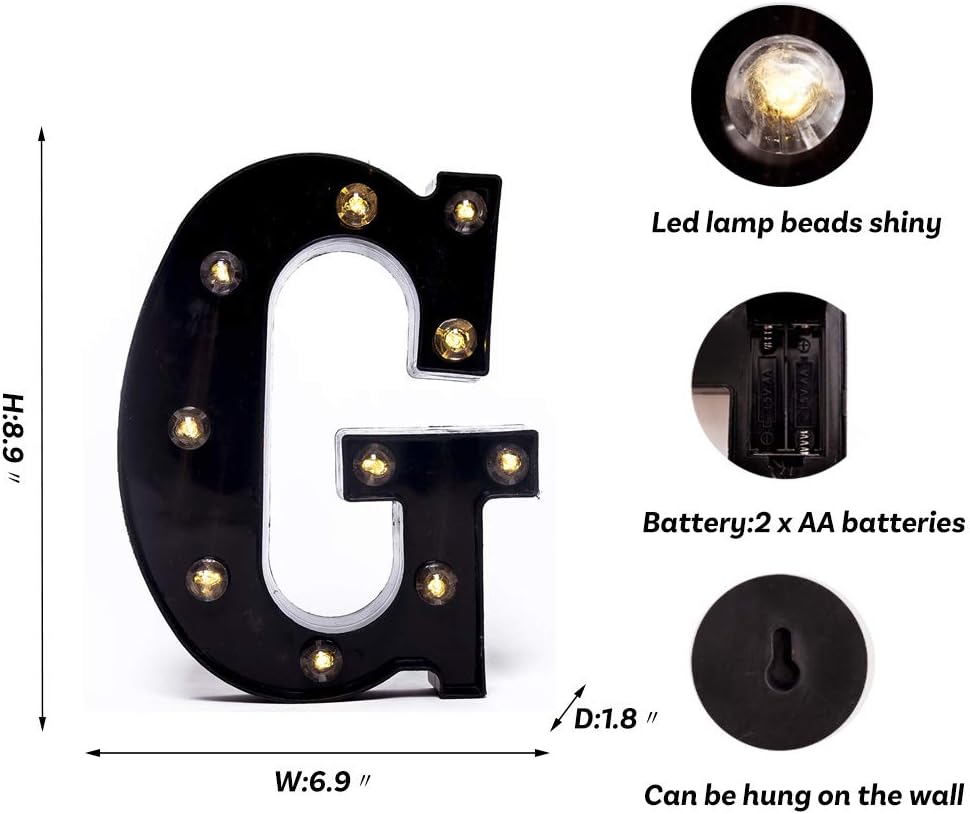 Foaky Black LED Marquee Number Lights Sign Light Up Marquee Number Lights Sign for Night Light Wedding Birthday Party Battery Powered Christmas Lamp Home Bar Decoration