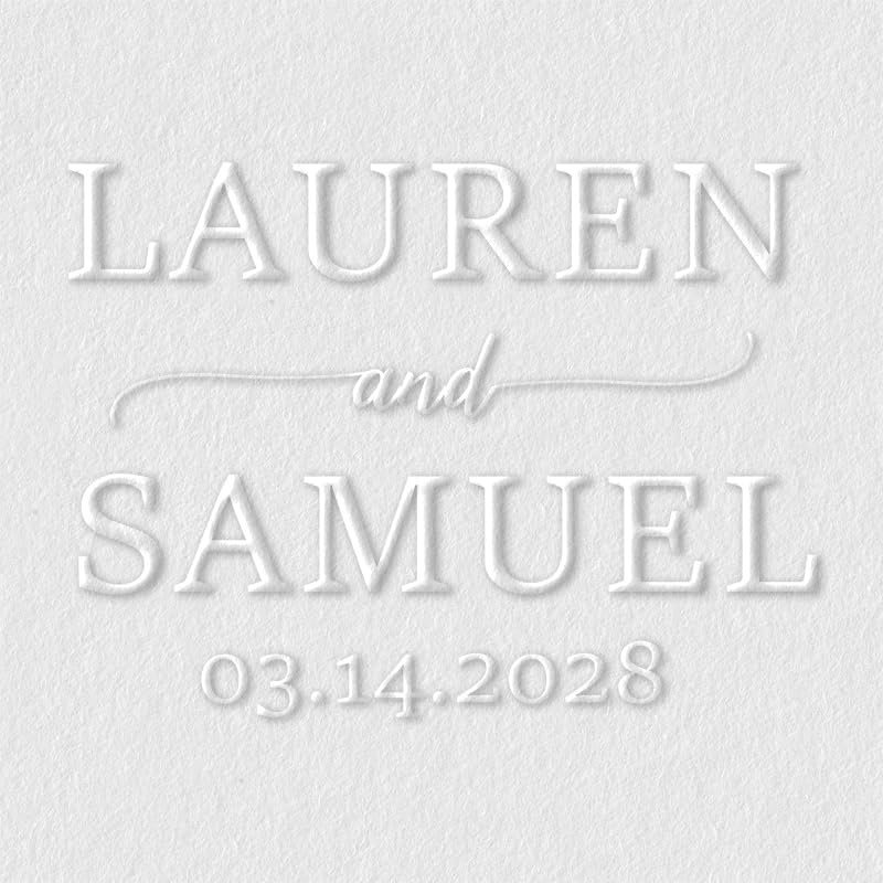 Personalized Wedding Embosser | Custom Made with Initials or Monograms for Couples | Elegant Designs for Stationery, Invitations, Napkins, and More (Design 7)