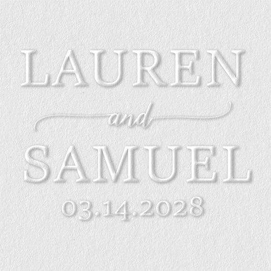 Personalized Wedding Embosser | Custom Made with Initials or Monograms for Couples | Elegant Designs for Stationery, Invitations, Napkins, and More (Design 7)