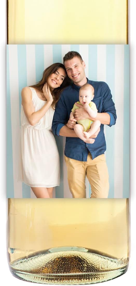 Andaz Press Bulk Photo Personalized Gift and Party Favors Collection, Wine Apple Cider Bottle Label Stickers, Custom Photo, 8-pack