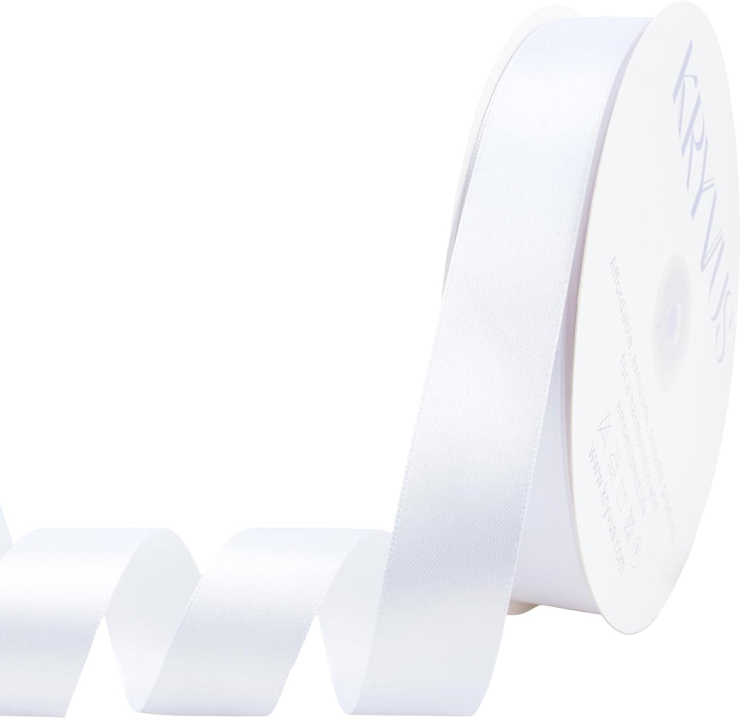 White Satin Ribbon 1 inch X Continuous 100 Yards, Single Face Polyester Ribbon Perfect for Gift Wrapping, Flower Bouquet, Wedding Decor, Crafts, Bow Making, Sewing and More