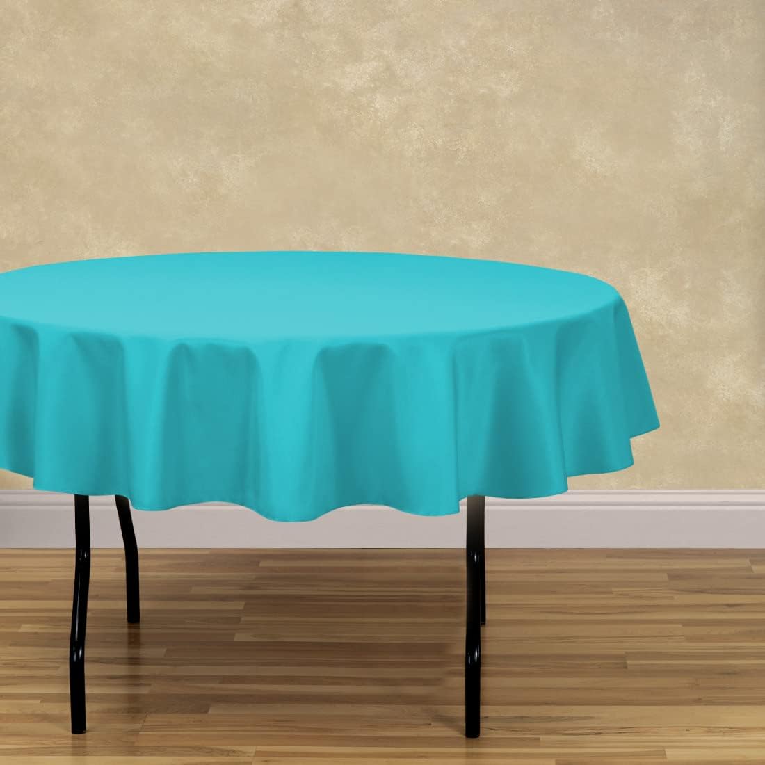 LinenTablecloth 70-Inch Round Polyester Tablecloth Turquoise