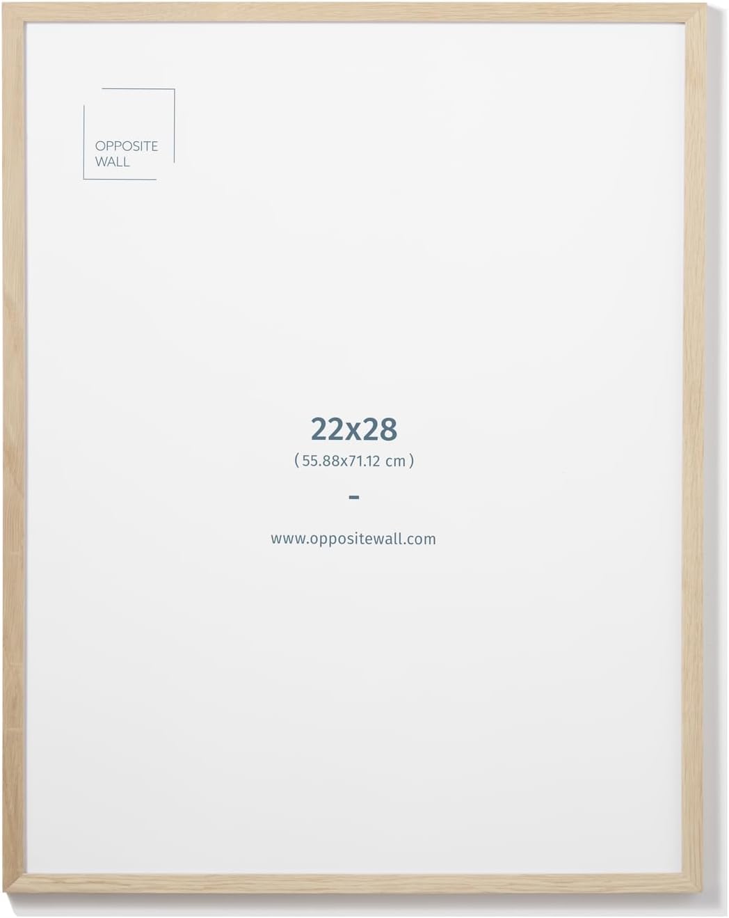 Opposite Wall - 22x28 in - Natural Solid Oak Wood Picture Frame - Lightweight, Versatile & Shatterproof - Wall Hanging Poster or Photo Frame - Wall Decor for Office, Gallery & Home