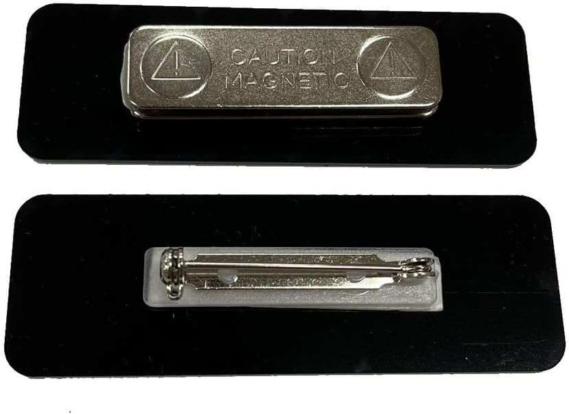 Custom Engraved Name Tag 1" x 3" Personalized Badge Magnetic or Pin Backing Made in The USA by Gem Awards (Gold)