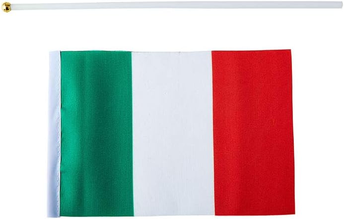 Italy Flag Italian Flag, Small Mini Handheld Italy Flags on Stick, Ideal for Party Parades Sports Events Patriotic Festival Decorations