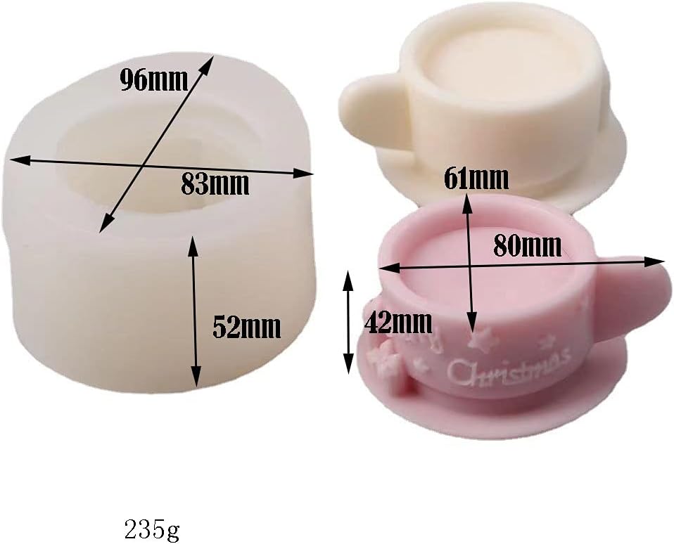 Christmas Milk Tea Cup Shaped Candle Mold - Silicone for Candles, Coffee, Resin & Soap
