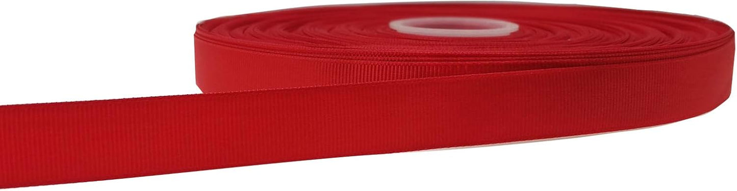 Jesep One Roll 100 Yards 3/4" Soild Grosgrain Ribbon Boutique Gift Wrapping Package Ribbon, DIY Crafts Bow Hair Headband Accessories Assorted Ribbon#235 (3/4" 20mm, Red)