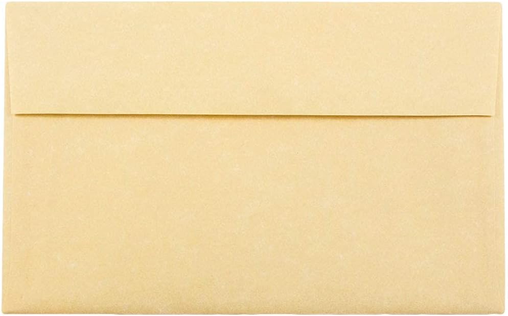 JAM PAPER A10 Parchment Invitation Envelopes - 6 x 9 1/2 - Antique Gold Recycled - 50/Pack
