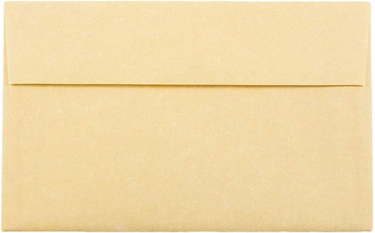 JAM PAPER A10 Parchment Invitation Envelopes - 6 x 9 1/2 - Antique Gold Recycled - 50/Pack