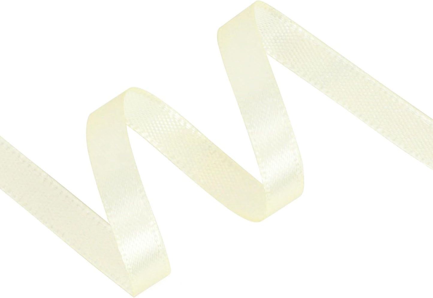 Beige Satin Ribbon 1/4 inch X Continuous 50 Yards, Single Face Polyester Ribbon Perfect for Gift Wrapping, Flower Bouquet, Wedding Decor, Crafts, Bow Making, Sewing and More