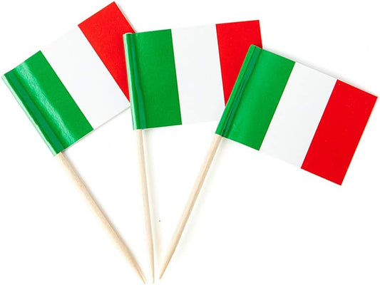 mflagperft Italy Flag Italian Flag, Small Mini Italy Toothpick Flags for Food, Cupcakes, Cocktails, Appetizers, Bar Party Decorations