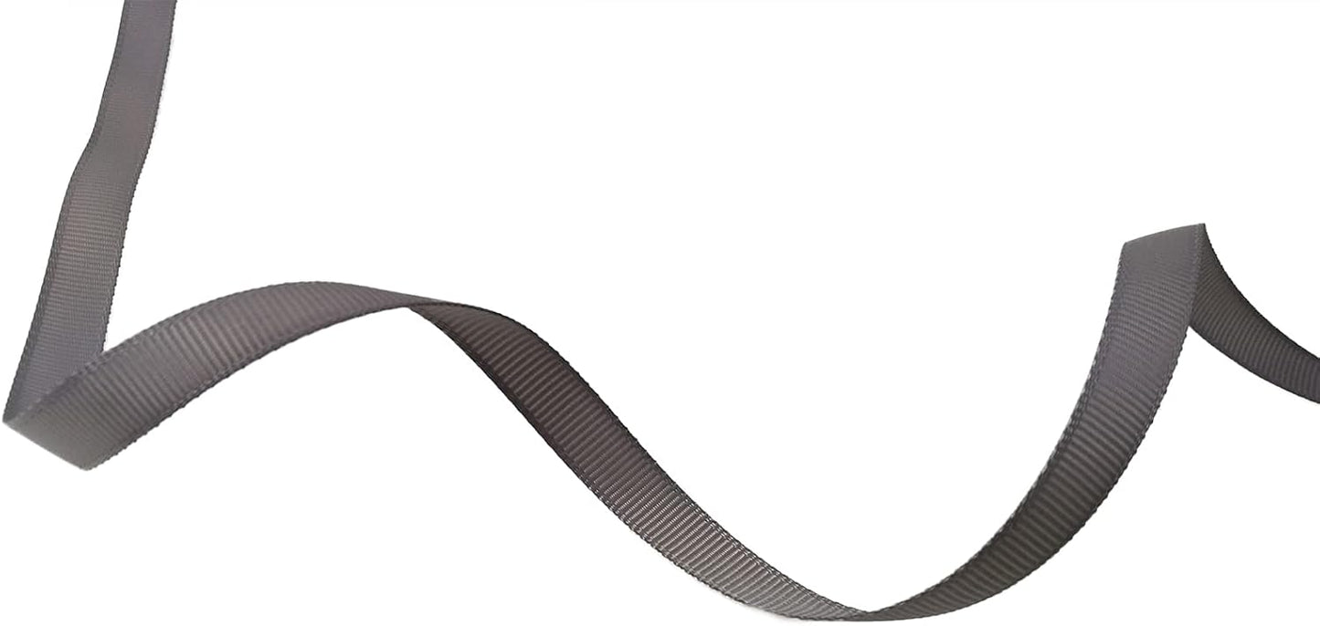 Jesep One Roll 100 Yards Soild Grosgrain Ribbon Boutique Gift Wrapping Package Ribbon, DIY Crafts Bow Hair Headband Accessories Assorted Ribbon#09 (3/8" 10mm, Gray)