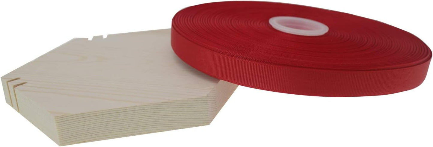 Jesep One Roll 100 Yards 5/8" Soild Grosgrain Ribbon Boutique Gift Wrapping Package Ribbon, DIY Crafts Bow Hair Headband Accessories Assorted Ribbon#235 (5/8" 15mm, Red)
