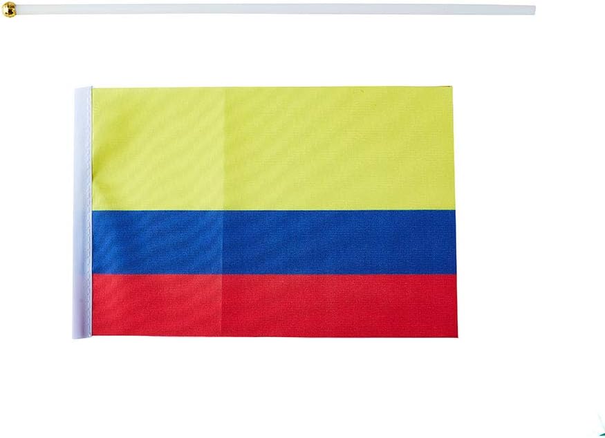 Colombia Flag Colombian Flag, Small Mini Handheld Colombia Flags on Stick, Ideal for Party Parades Sports Events Patriotic Festival Decorations