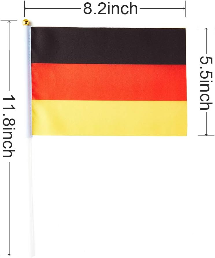 German Flag German Flag, Small Mini Handheld German Flags on Stick, Ideal for Party Parades Sports Events Patriotic Festival Decorations