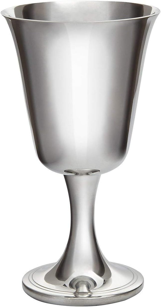 Wentworth Pewter - Large Pewter Bell Goblet, Wine Goblet, Wine Glass, Bright Polished Pewter
