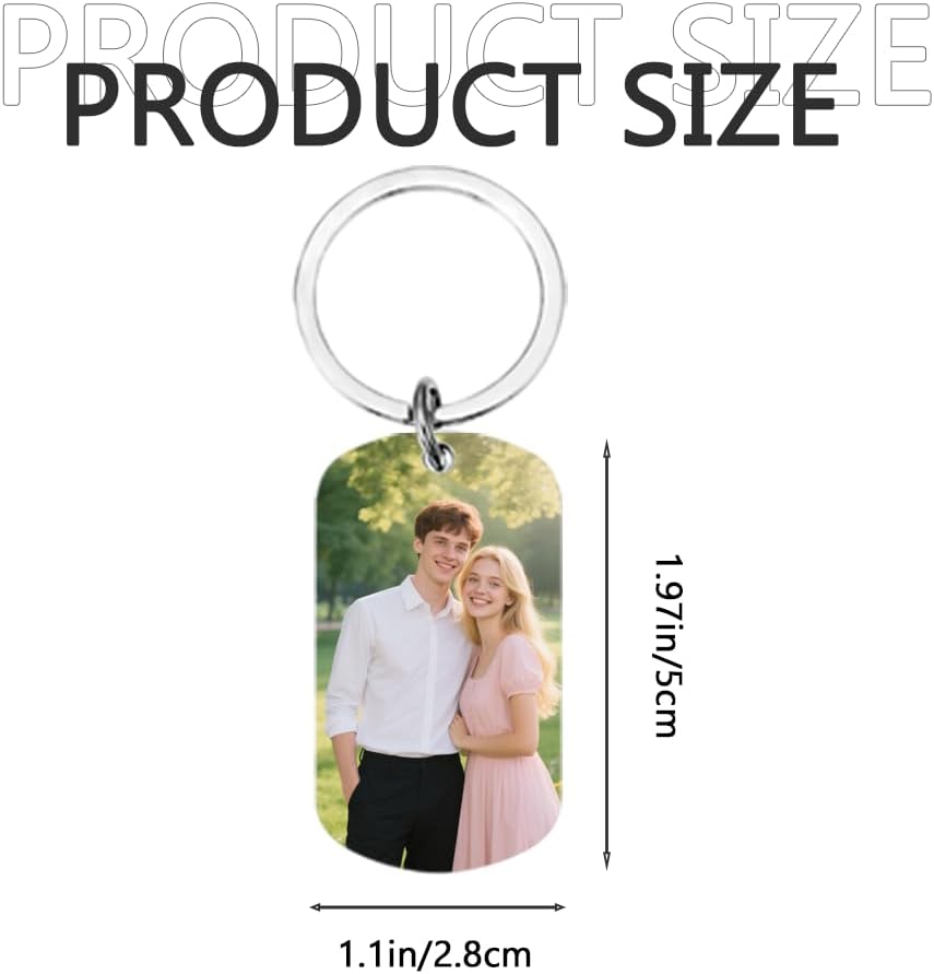 Personalised Keyring with Custom Photo & Text - Gift for Mum, Dad, Him, Her, Grandparents, Family