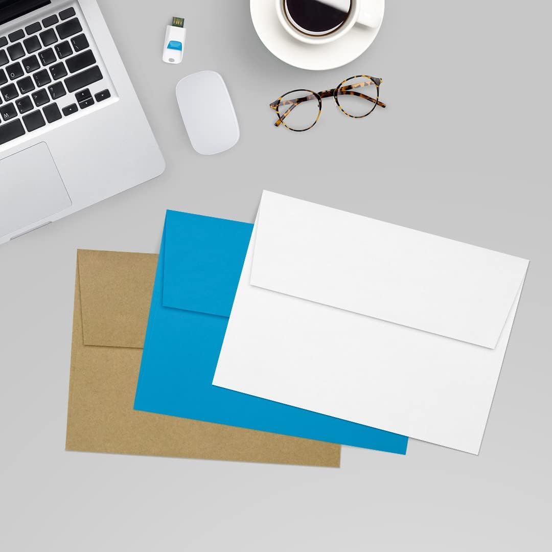 LUXPaper A7 Invitation Envelopes | Peel & Press | 5 1/4" x 7 1/4" | Brilliant White | 80lb. Text | 100% Cotton | 50 Qty