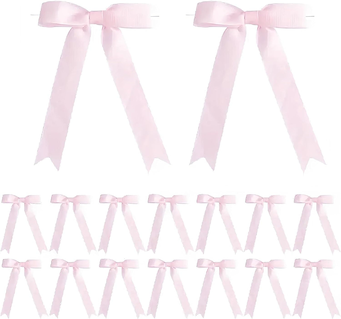 30Pcs Satin Ribbon Pink Bows 5x7 Inch Twist Tie Bow for Gift Wrapping Champagne Bottle Cake Treat Bag Craft DIY Gift Christmas Birthday Party Balloons & Garland Home Decor