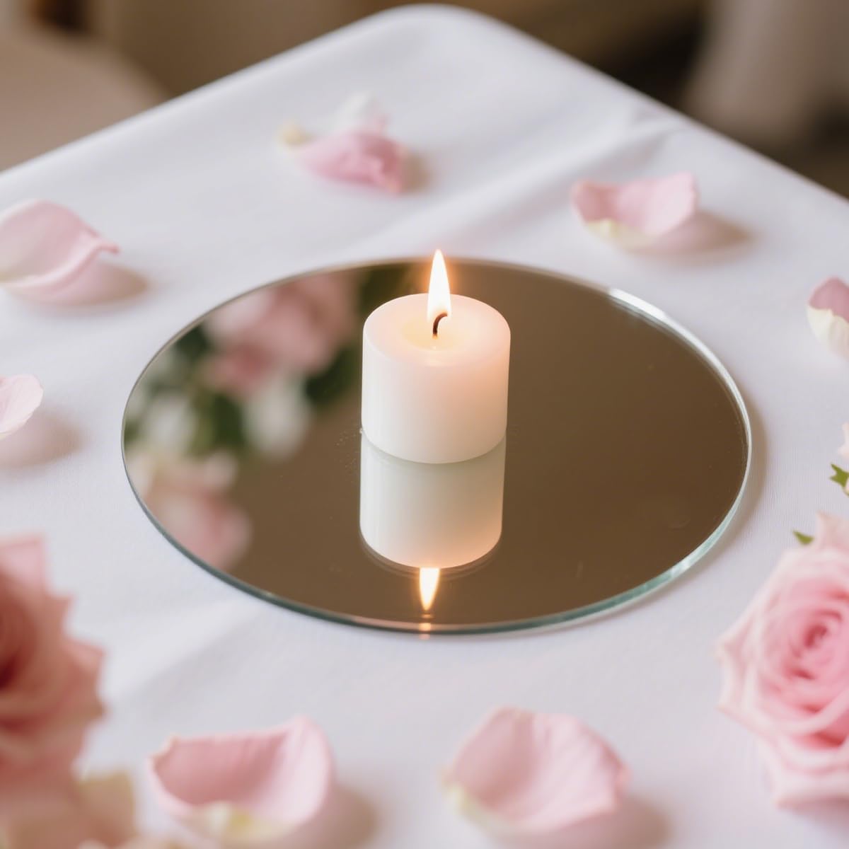 Small 6" Round Mirrors for Centerpieces, 12pcs Circle Mirror Centerpieces for Tables, Mirror Tiles for Wall Table Wedding Centerpieces Mirror Plates for Candle Decorations DIY Craft