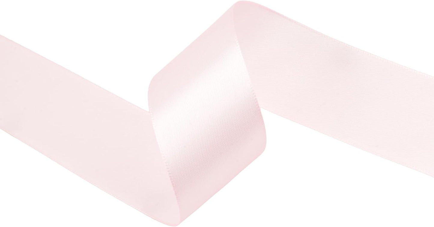 Baby Pink Satin Ribbon 1-1/2 inch X Continuous 50 Yards, Single Face Polyester Ribbon Perfect for Gift Wrapping, Flower Bouquet, Wedding Decor, Crafts, Bow Making, Sewing and More