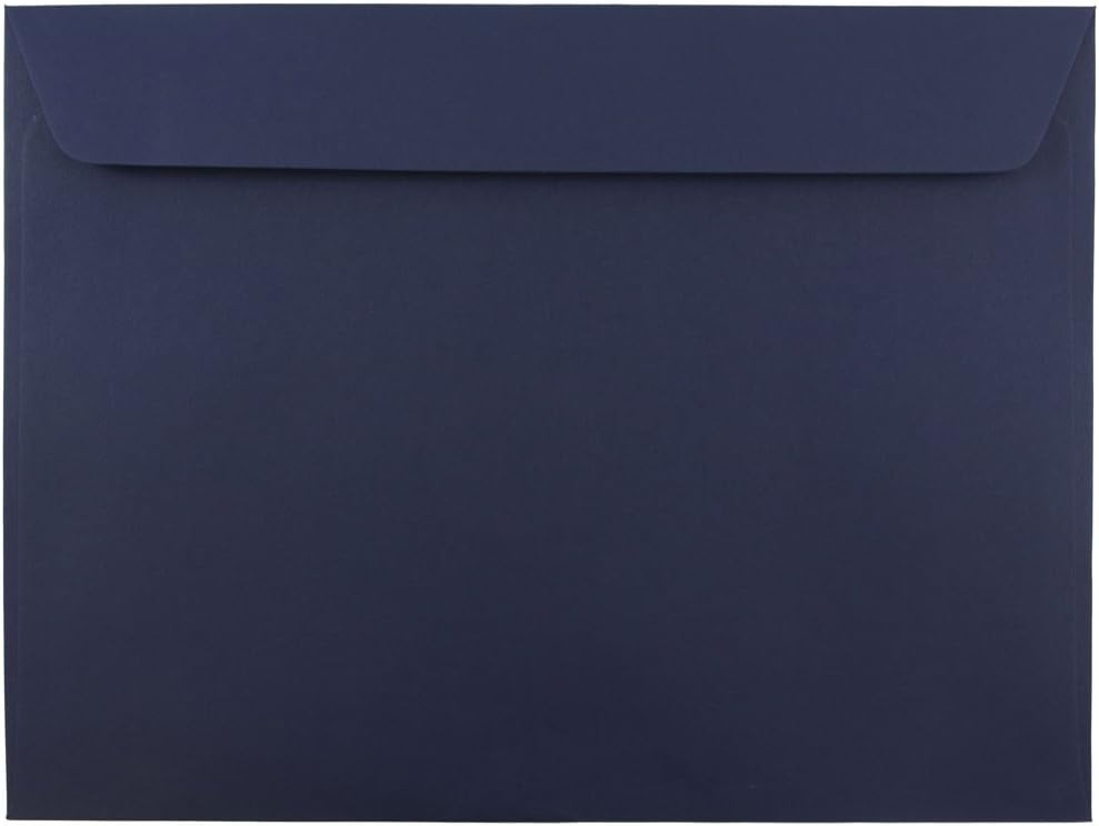 JAM PAPER 9 x 12 Booklet Premium Envelopes - Navy Blue - 100/Pack