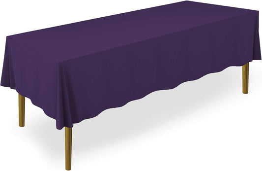 Lann's Linens - 10 Premium 70" x 120" Tablecloths for Wedding/Banquet/Restaurant - Rectangular Polyester Fabric Table Cloth - Purple