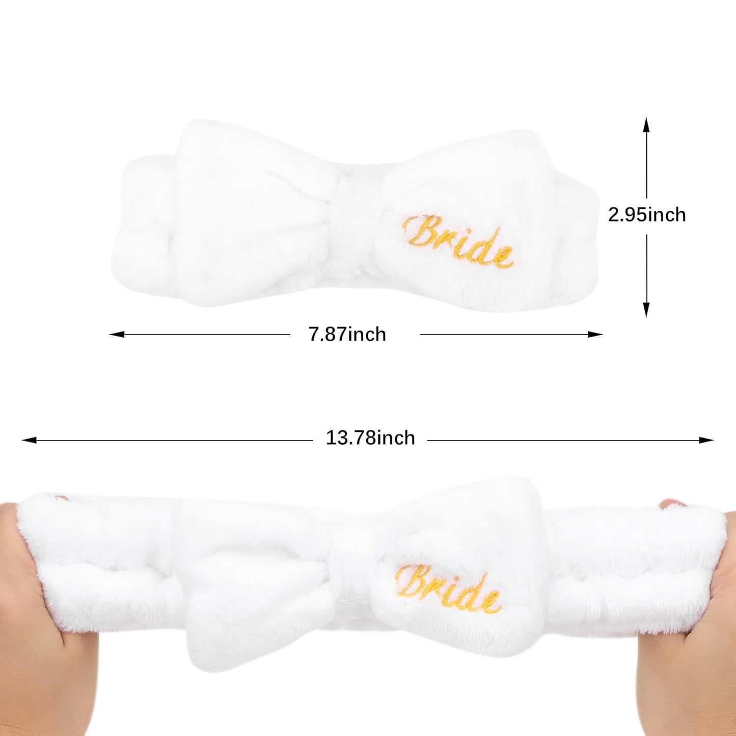 Semato Bachelorette Party Favor Set - Bride & Bridesmaid Spa Headbands (1 bride+ 7 Light coffee)