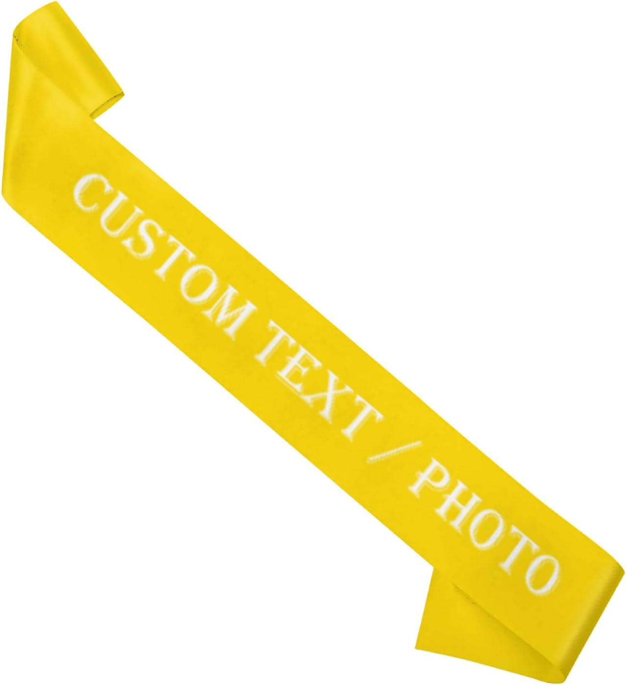 Custom Sash,Personalized Birthday Sash with Text Photo,Customized Bachelorette Sash Quote Sash Bride to Be Sash Color Optional (No decorative edge, Yellow)