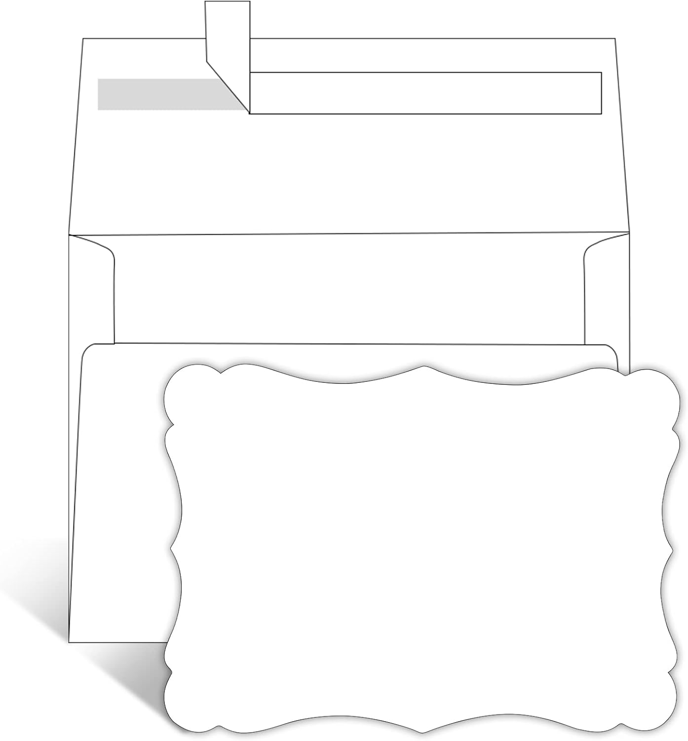 Goefun 100 Pack Blank Invitations with Envelopes, 5 x 7 Postcards and A7 Envelopes Self Seal for Wedding, Graduations, DIY Cards, Thank You Cards & All Occasion