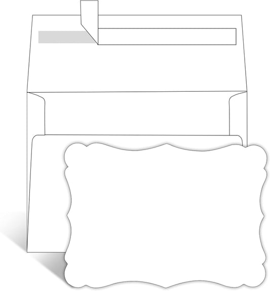 Goefun 100 Pack Blank Invitations with Envelopes, 5 x 7 Postcards and A7 Envelopes Self Seal for Wedding, Graduations, DIY Cards, Thank You Cards & All Occasion