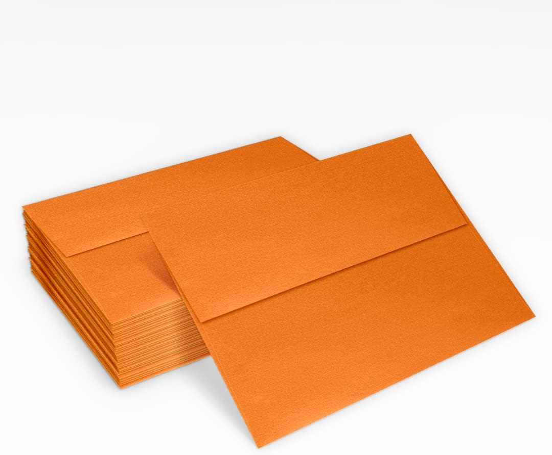 LUXPaper A7 Invitation Envelopes | Peel & Press | 5 1/4" x 7 1/4" | Flame Metallic | 80lb. Text | 500 Qty