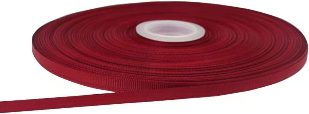 Jesep One Roll 100 Yards 1/4 inch Maroon Soild Grosgrain Ribbon Boutique Gift Wrapping Package Ribbon, DIY Crafts Bow Hair Headband Accessories Assorted Ribbon#790 (6mm)