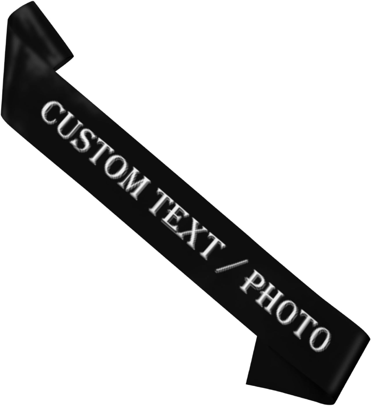 Custom Sash,Personalized Birthday Sash with Text Photo,Customized Bachelorette Sash Quote Sash Bride to Be Sash Color Optional (No decorative edge, Black)