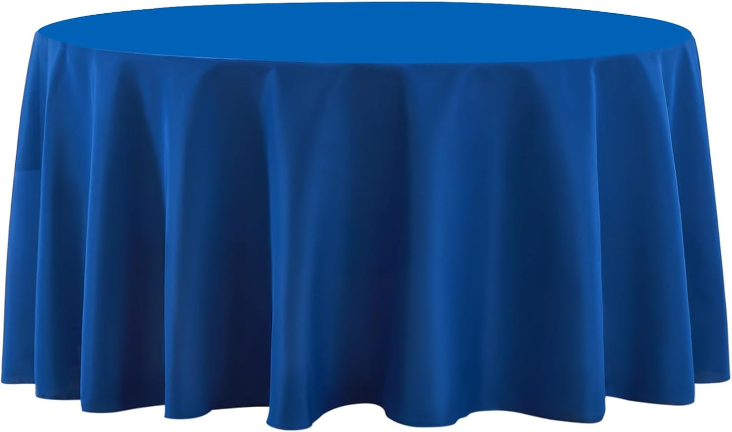 Round Tablecloth 2 Pack 90 Inch Royal Blue Tablecloths Washable Decorative Linen Polyester Table Clothes Cover for Dining Table Banquets Buffet Parties and Wedding