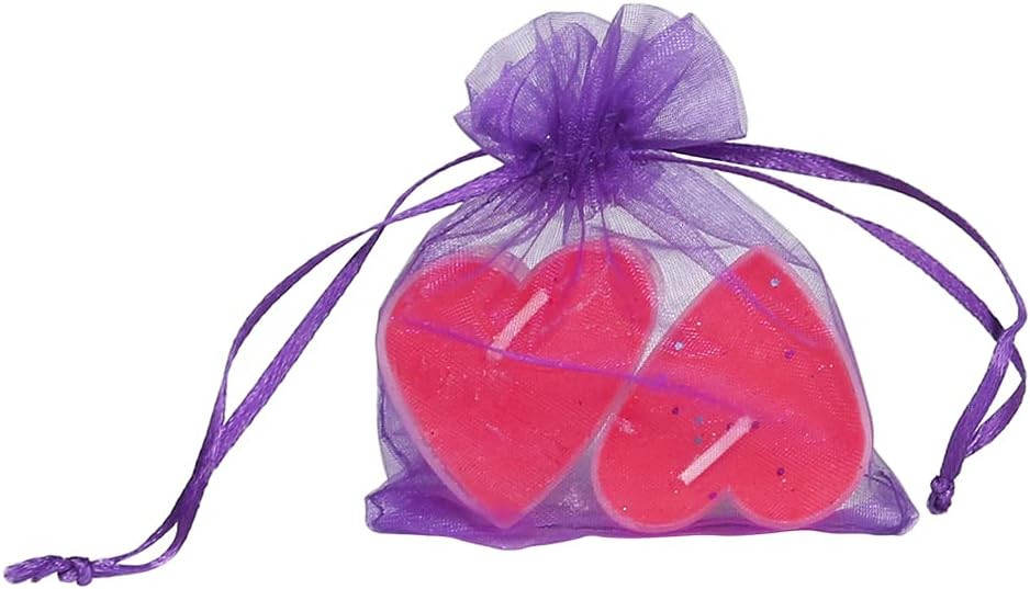 YQL Organza Bags 3x4 Inch,100PCS Purple Mini Drawstring Organza Jewelry Pouches Wedding Party Valentine Gift Mesh Candy Bag