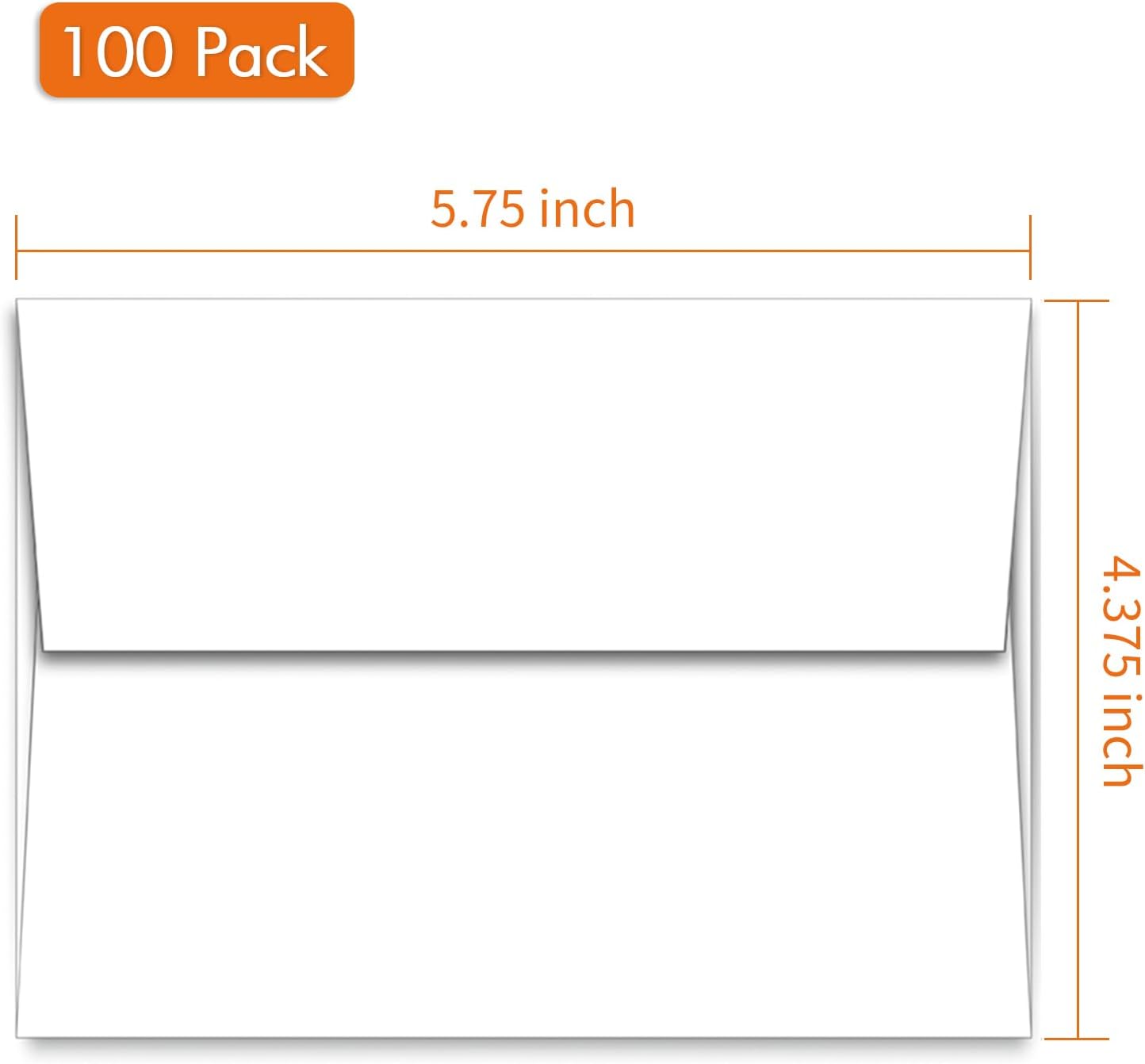 100 Pack A2 White Envelopes Self Sealing Adhesive Perfect for Weddings, RSVP, Invitations, Baby Shower,Greeting Cards,Announcements, Thank You Notes| A2(4.375 x5.75 Inches)