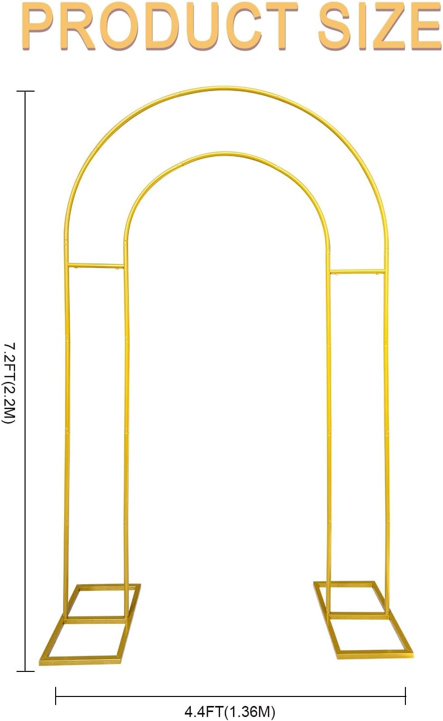 Open Arch Backdrop Stand,Double Arch Frame U Shaped Wedding Arches for Wedding Ceremony Birthday Party Bridal Baby Shower Photo Booth Garden Floral Balloon Arch Decoration