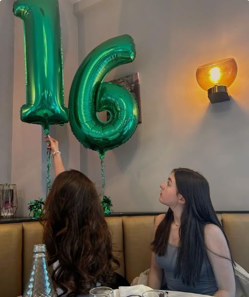 Green Number 1 Balloon 40 inch, Number 1 Birthday Balloon for Boy Girl, Green Foil One Balloon for 1st 10 11 12 16 18 Birthday Party, Anniversary Celebration Number Balloons Decorations
