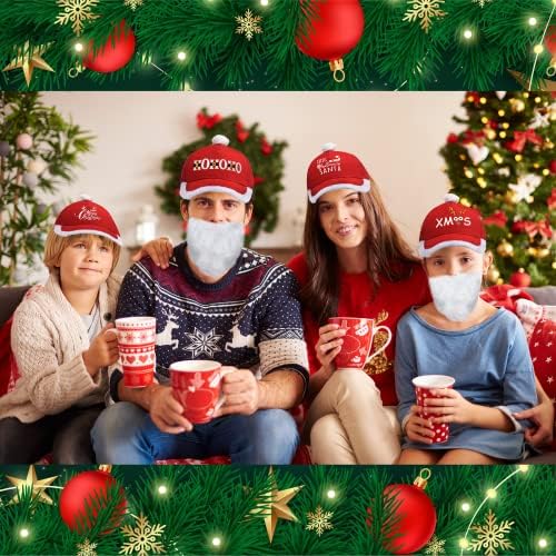 Christmas Santa Baseball Hat Santa Claus Costume hat with Fuzzy Fur Pom