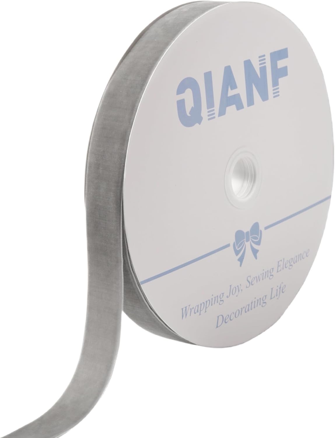 Vintage Silver Velvet Ribbon, 1 Inch X 25Yd