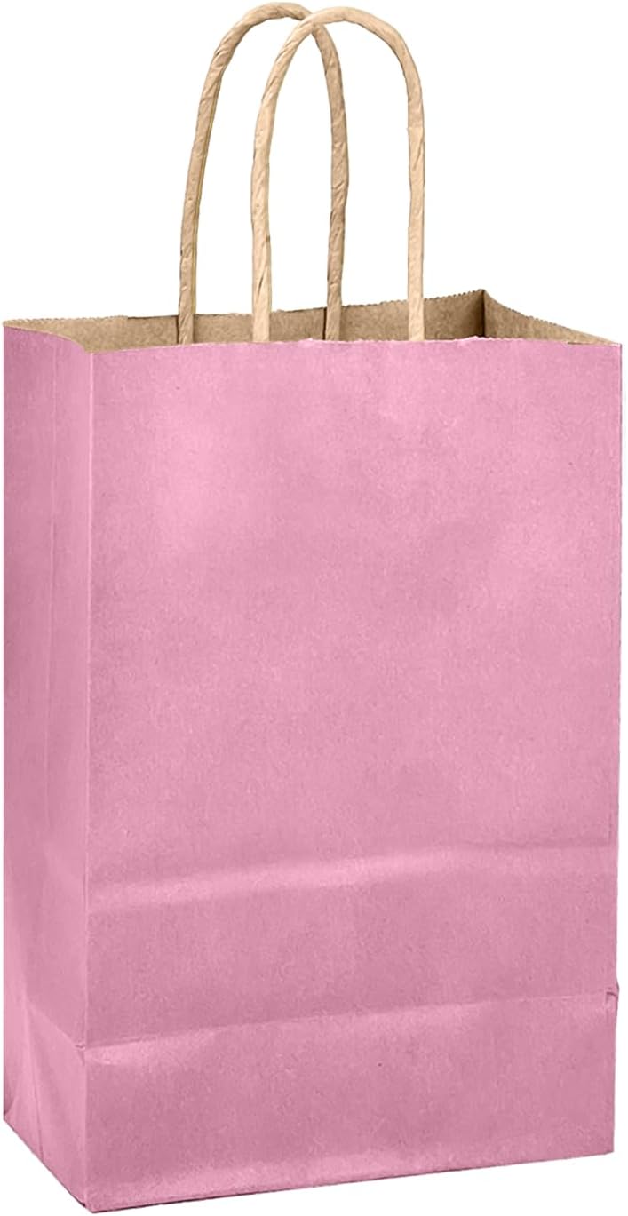 qiqee Purple Gift Bag with Handles Bulk 24Pcs Paper Bags -8.3"x6"x3. 15" Party Favor Bags - Solid Color