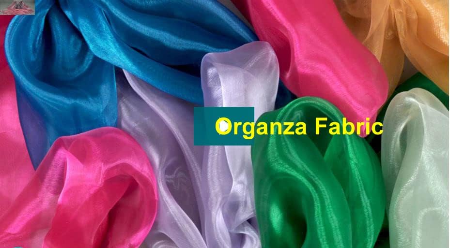 VDS Green Organza Fabric, 20 Yards Continuous, 45” Wide, Wedding Party Decoration Iridescent Crystal Sheer Shiny Organza Tulle Bridal Dress DIY Crafts Costume Sewing Backdrop Arch Cloth