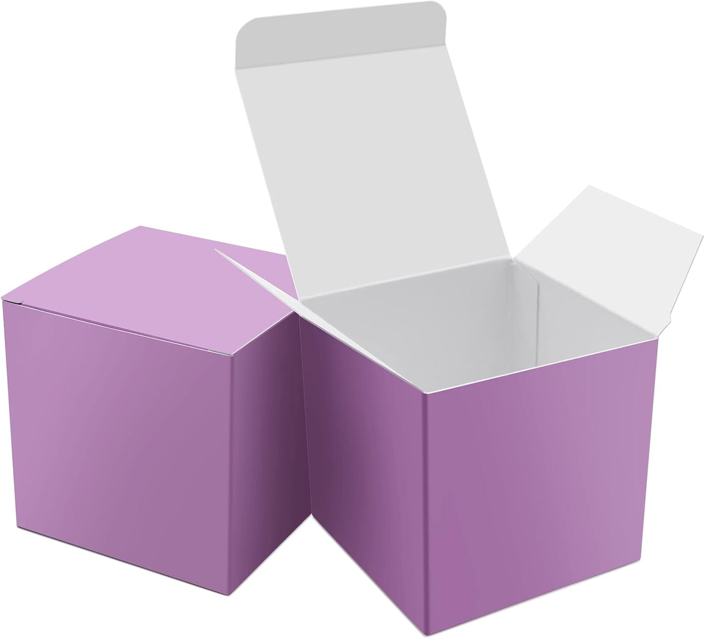 25 Pcs Purple Paper Gift Boxes, Small Candy Treat Boxes Bulk, 3x3x3 inch Gift Box with Lids for Party Favors, Birthday Gifts, Wedding Gifts