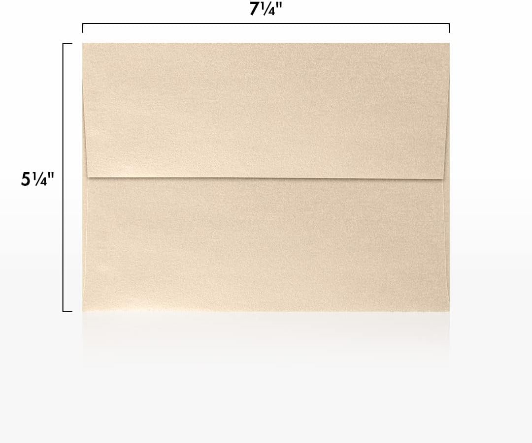 LUXPaper A7 Invitation Envelopes | Peel & Press | 5 1/4" x 7 1/4" | Taupe Metallic | 80lb. Text | 1,000 Qty